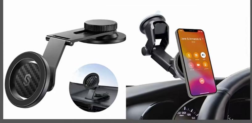 Magnetic car phone holder